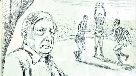 Il disegno di de Chirico per Nereo Rocco (foto Andrea Lasorte)