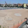 L’intervento di riqualificazione del campo da calcio del Ferrini Foto Andrea Lasorte