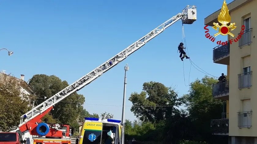 L'intervento dei Vigili del fuoco