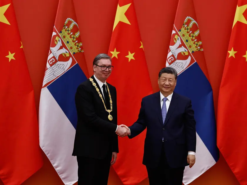 Il presidente Xi Jinping con Aleksandar Vučić