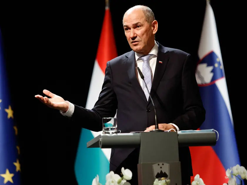 Il premier sloveno Janez Janša (foto Agf)