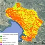 La mappa del livello di vulnerabilità degli incendi sul Carso