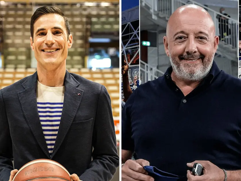 A sinistra Paul Matiasic (Pallacanestro Trieste), a destra Mauro Ferrari (Germani Brescia)