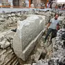 I ritrovamenti archeologici nell'area antistante il campanile della cattedrale di San Giusto (foto Lasorte)