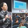 Il maggiore Ottavia Mossente e un incontro con le scuole al Teatro Rossetti sulla legalità (foto Silvano)