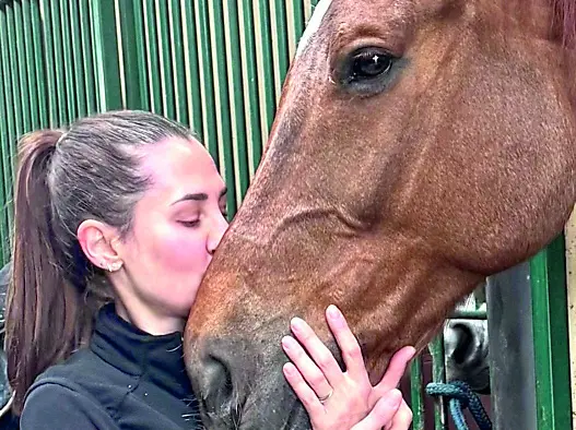 Donatella Mecchia con il suo cavallo Velvet