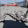 La “N” umana di Nautico. Foto Andrea Lasorte