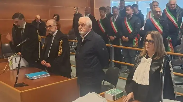 Il sindaco di Preone, Andrea Martinis, durante un'udienza al tribunale di Udine