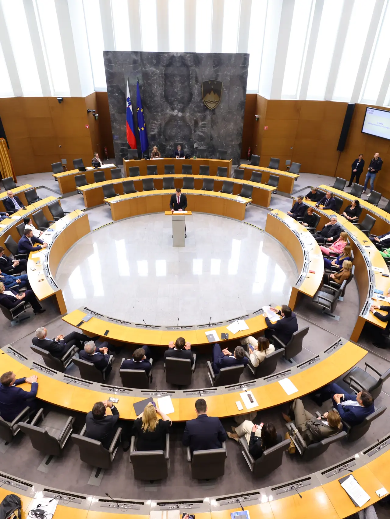 L’aula del Parlamento di Lubiana