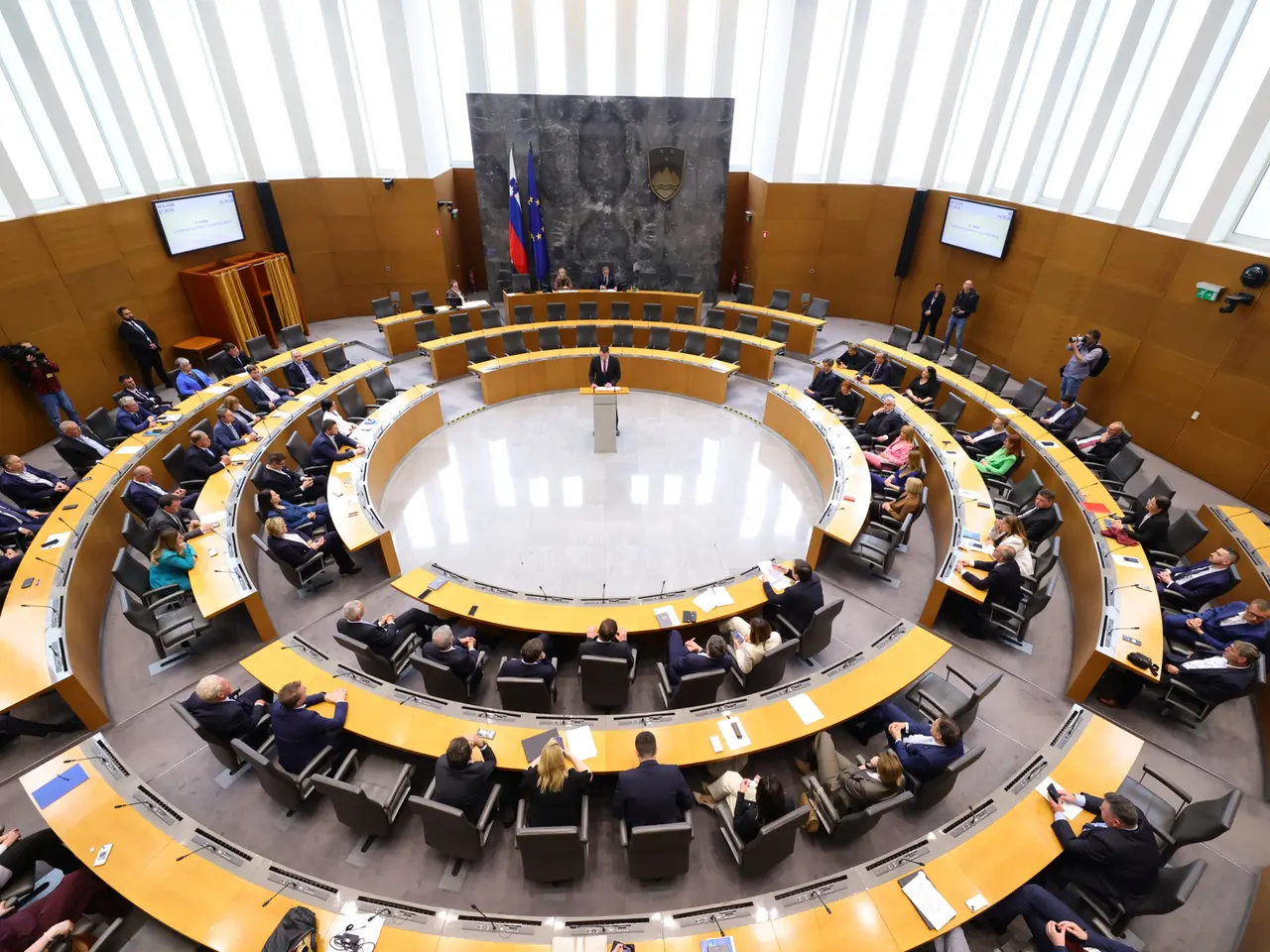 L’aula del Parlamento di Lubiana