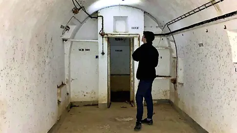 Una parte dell’interno del maxi bunker scoperto dal ventenne goriziano Paolo Visintin, appassionato di storia, sul monte Calvario