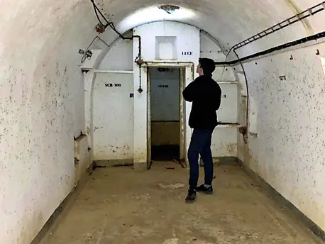 Una parte dell’interno del maxi bunker scoperto dal ventenne goriziano Paolo Visintin, appassionato di storia, sul monte Calvario