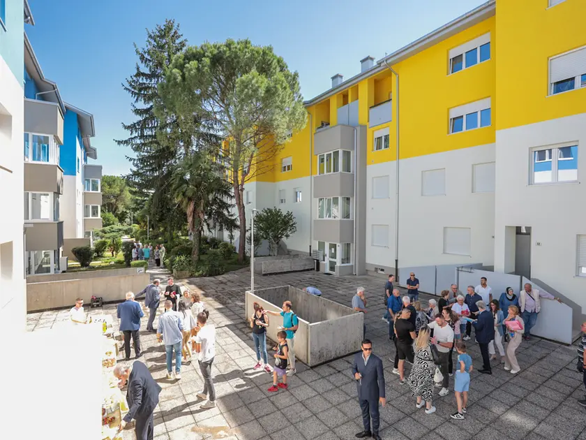 L’inaugurazione dei 68 alloggi popolari interamente ristrutturati in via Marega a Lucinico Foto Tibaldi