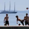 Yacht A ormeggiato al largo della riviera barcolana Foto Lasorte