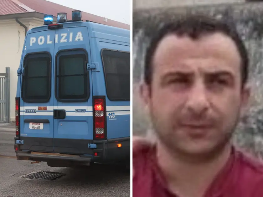A sinistra la Polizia entra al Cpr di Gradisca, a destra Vakhtang Enukidze