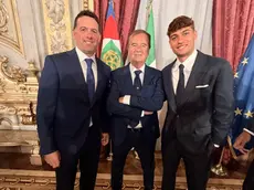 Flavio Cobolli con papà Stefano e nonno Giulio al Quirinale