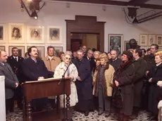 Fulvia Costantinides con accanto il figlio al Museo Sartorio (foto archivio Lasorte)