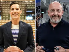 A sinistra Paul Matiasic (Pallacanestro Trieste), a destra Mauro Ferrari (Germani Brescia)
