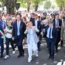 Un momento della sfilata tra la folla a Gemona (foto Petrussi)