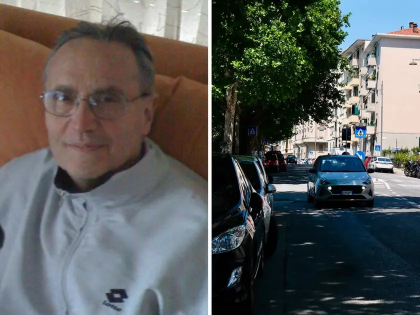 A sinistra Renato Scodellaro, a destra il punto in cui si è verificato l’incidente (foto Silvano)