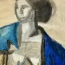 Miela Reina, Nudo con manto blu (1956) dettaglio