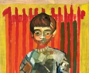 Ragazzetto e calorifero rosso 1956
