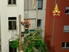 I vigili del fuoco al lavoro in via del Veltro