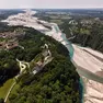 Una veduta aerea del Tagliamento, l’ultimo grande fiume naturale d’Europa, con una lunghezza di 170 chilometri ed un bacino fluviale ampio quasi 3000 km quadrati
