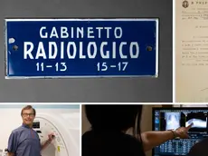 Alcuni pezzi storici, fra documenti, lastre, tabelle e strumenti, dello studio Gortan che compie cento anni. In basso a sinistra il professor Giovanni Battista Bellis, titolare e direttore sanitario