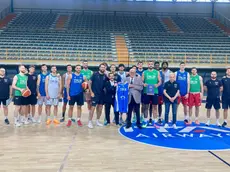 Il sindaco Ziberna con l'italbasket