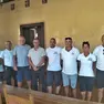Il gruppo di steward in municipio assieme al sindaco Polidori