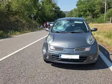 L'auto coinvolta nell'incidente contro una bici sul Vallone