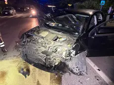 L'auto distrutta a Monfalcone