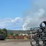 La colonna di fumo vista da Monfalcone