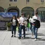 Studenti all’interno del chiostro di Santa Chiara, sede di UniUd (archivio Bumbaca)