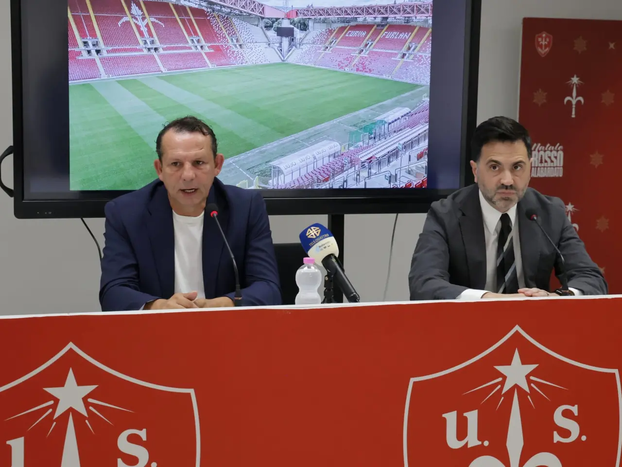 Delli Carri e D'Aniello in conferenza stampa (Lasorte)