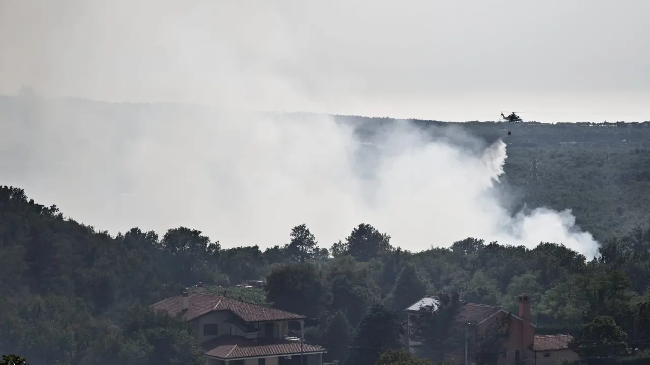 L'incendio sul Carso fotografato da Andrea Lasorte