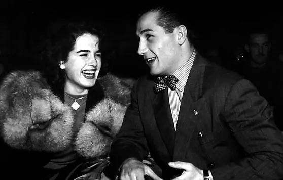 Mitri con la moglie Fulvia Franco, Miss Italia nel 1948