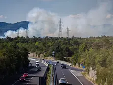 L'incendio di venerdì a Monrupino (Lasorte)