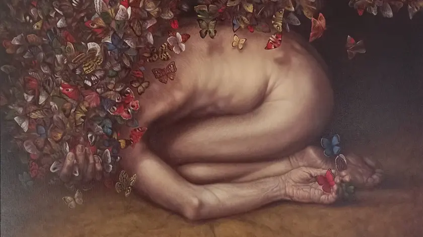 Tra le opere esposte “Farfalle” di David Dalla Venezia