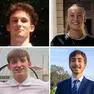 In alto Nicolò Nevierov, Giada Piciullo ed Elisa Sorrentino. Sotto Pietro Venier, Marco Maldini e Filippo Craglietto