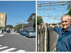 Futuro percorso ciclo pedonale dalla stazione ferroviaria di Monfalcone al Parco del Carso: a sinistra il punto di partenza e a destra quello di arrivo, indicato dall'assessore Garritani. Foto Bonaventura