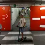Ragazzini in monopattino dentro al Park San Giusto. Foto Bruni