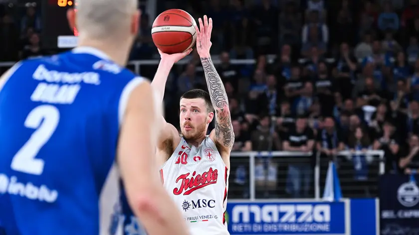McDermott, l’ultima aggiunta al roster di Trieste, in realtà un ritorno avendo già giocato qui nel 2024/25 (foto Ciamillo / Lasorte)
