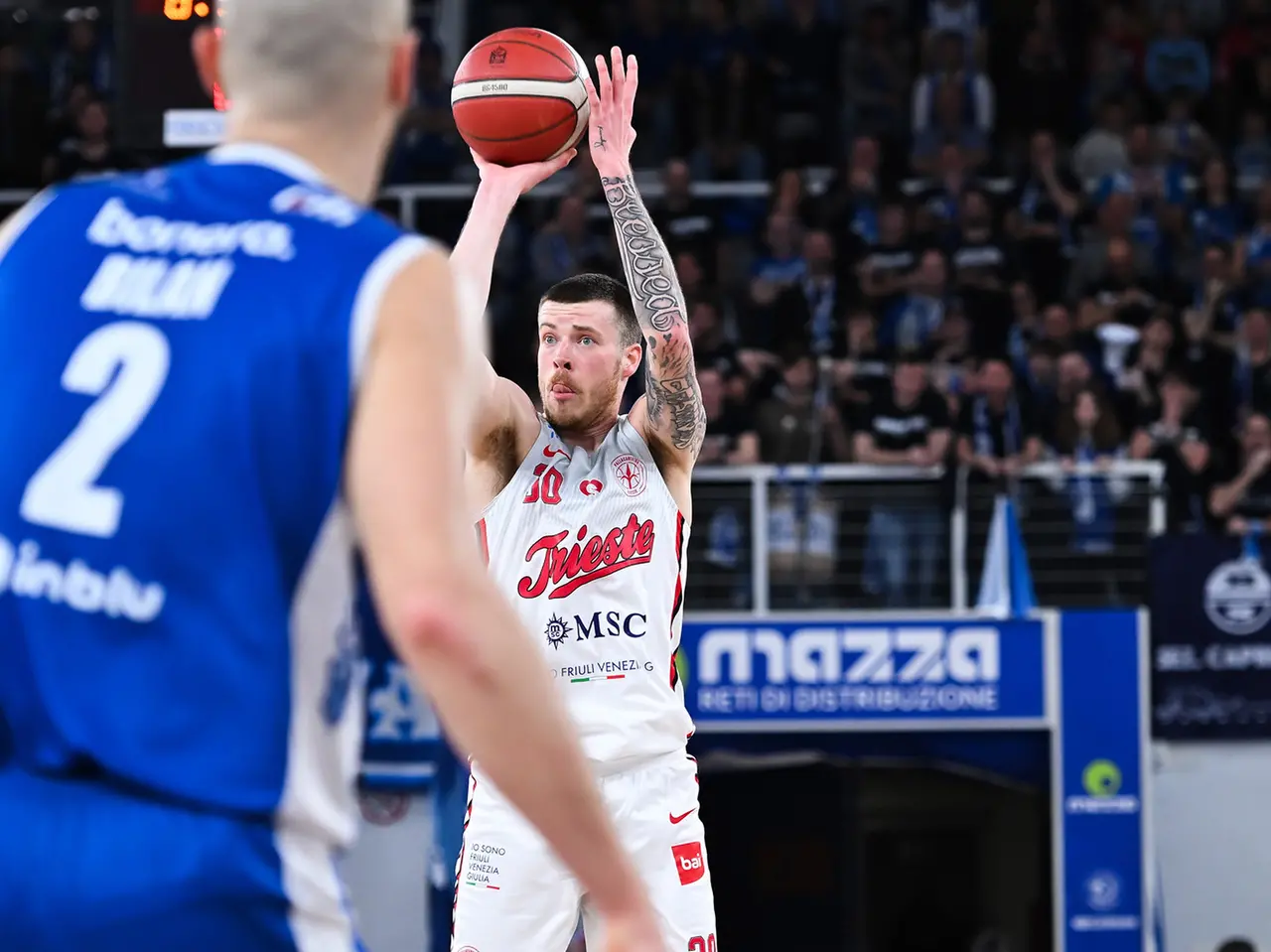 McDermott, l’ultima aggiunta al roster di Trieste, in realtà un ritorno avendo già giocato qui nel 2024/25 (foto Ciamillo / Lasorte)