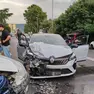 La renault Clio distrutta nell'incidente