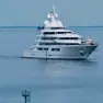 Lo yacht Boardwalk con a bordo l'ambasciatore americano Fertitta arriva a Trieste per il tour diplomatico. Foto Silvano