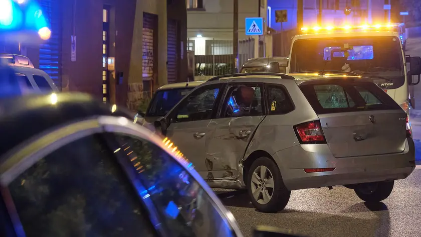 Lo schianto in via Frausin a Muggia (Silvano)