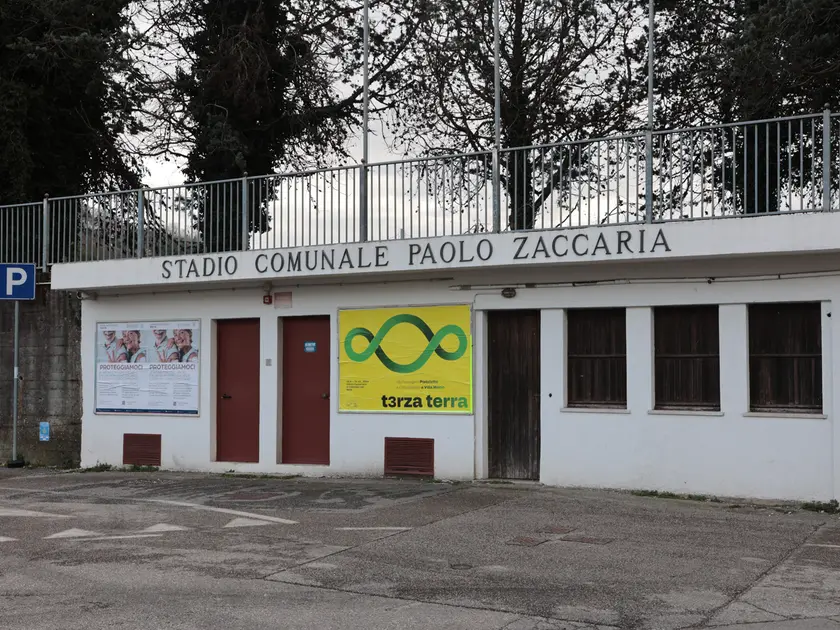L’ingresso dello stadio Zaccaria (foto Lasorte)