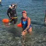 Mersia Zorzet esce dalle acque dello Stretto di Messina